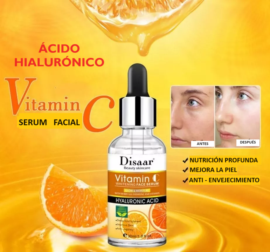 SERUM CON ÁCIDO HIALURÓNICO Y VITAMINA C. ¡Paga al Recibir!