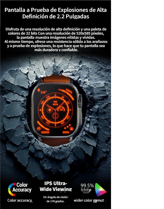 Reloj Inteligente Smartwatch 8 Ultra, elige el color!